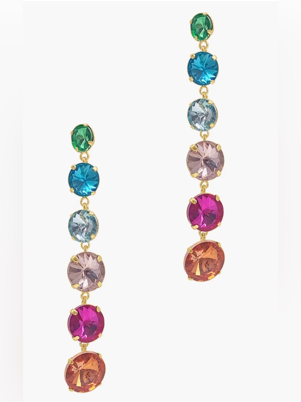 NWOT Adornia Rainbow Linear Drop Earrings